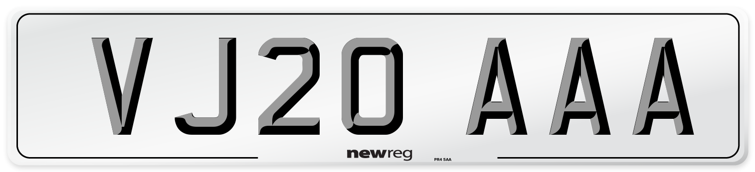 VJ20 AAA Number Plate from New Reg